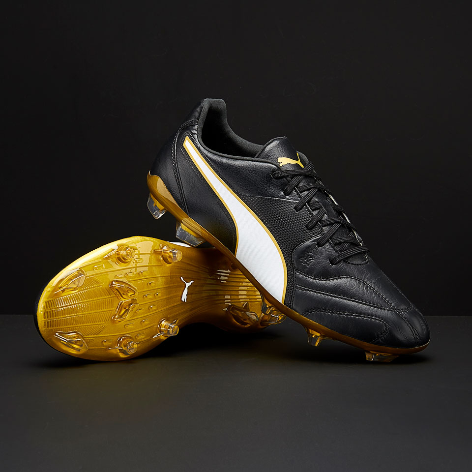 Puma Capitano II FG - Mens Boots - Firm - Puma Black/Puma White/Gold | Pro:Direct Soccer