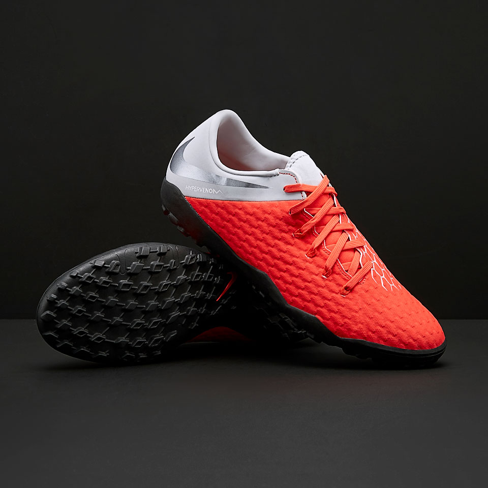 botas de fútbol - Nike Hypervenom Academy TF - Crimson/Gris Metálico/Gris Lobo - | Pro:Direct Soccer