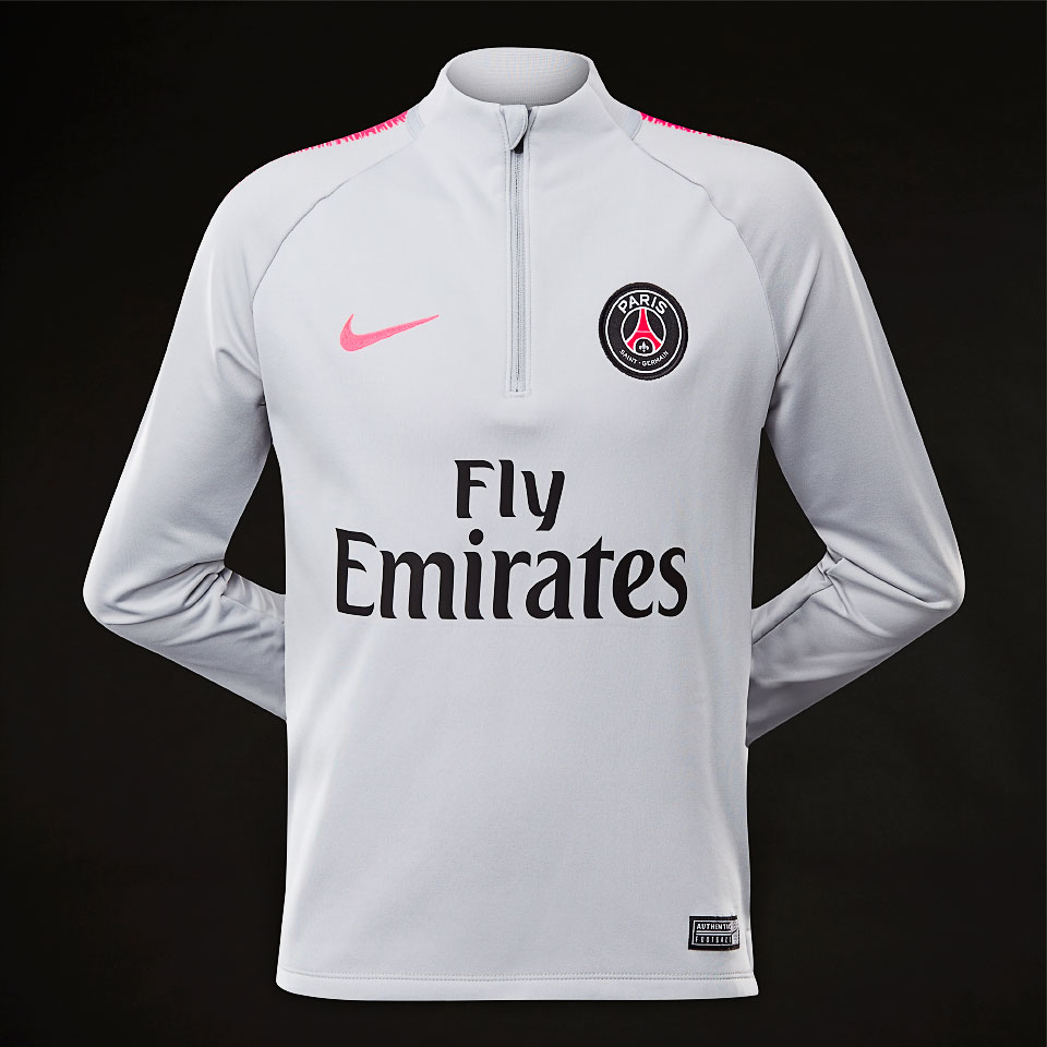 oficial de equipos de fútbol - Camiseta Nike Paris Saint-Germain 2018/19 Dry Squad Drill para - Gris Lobo/Gris Lobo/Rosa | Pro:Direct Soccer
