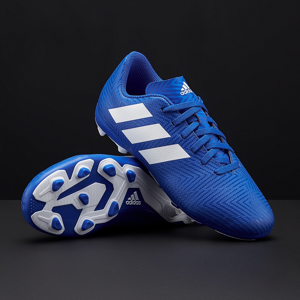 Norma Paleto realidad adidas Kids Nemeziz 18.4 FxG - Youths Soccer Cleats - Firm Ground - Blue 