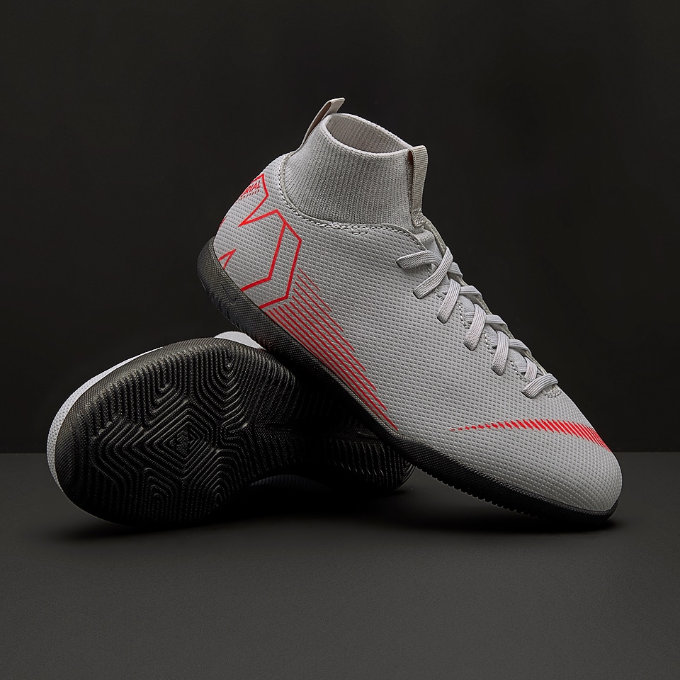 botas de fútbol para niños - Nike Mercurial Superfly VI Club IC para niños - Gris Lobo/Crimson/Negro - AH7346-060 | Pro:Direct