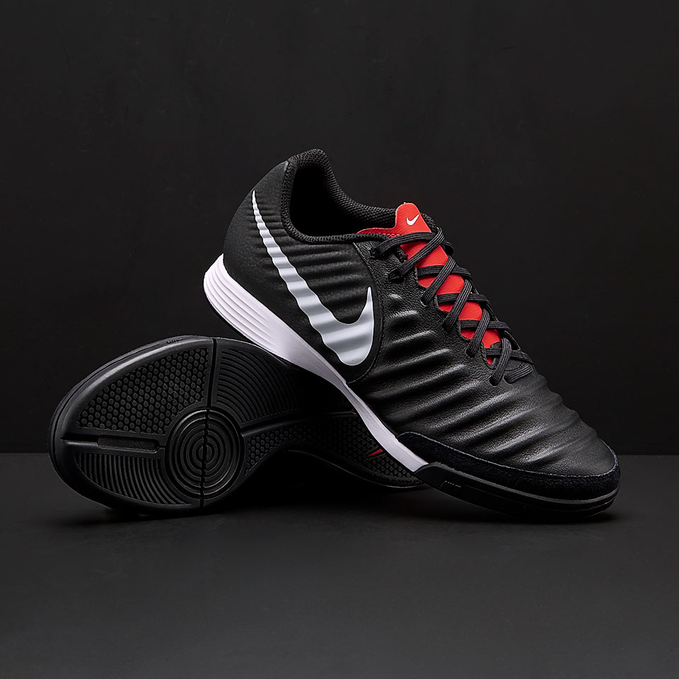 Nike Legend VII IC - Mens Soccer Cleats - Indoor - Black/Pure Platinum/Light Crimson
