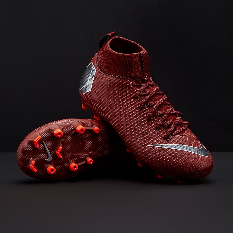 En detalle cubierta Suplemento botas de fútbol - Nike Mercurial Superfly VI Academy GS FG/MG para niños -  Rojo/Gris Metálico/Crimson | Pro:Direct Soccer