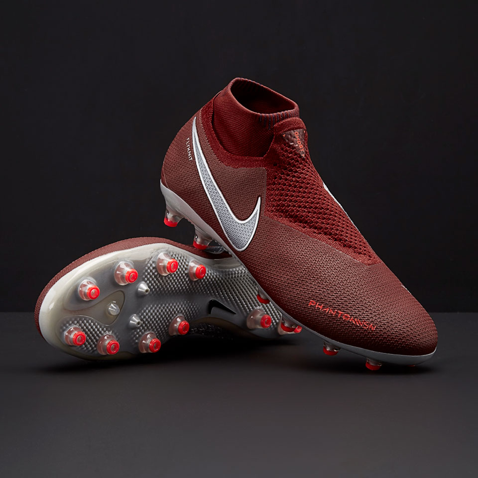 botas de fútbol - Nike Phantom VSN AG-PRO - Rojo/Gris Metálico/Crimson | Pro:Direct Soccer