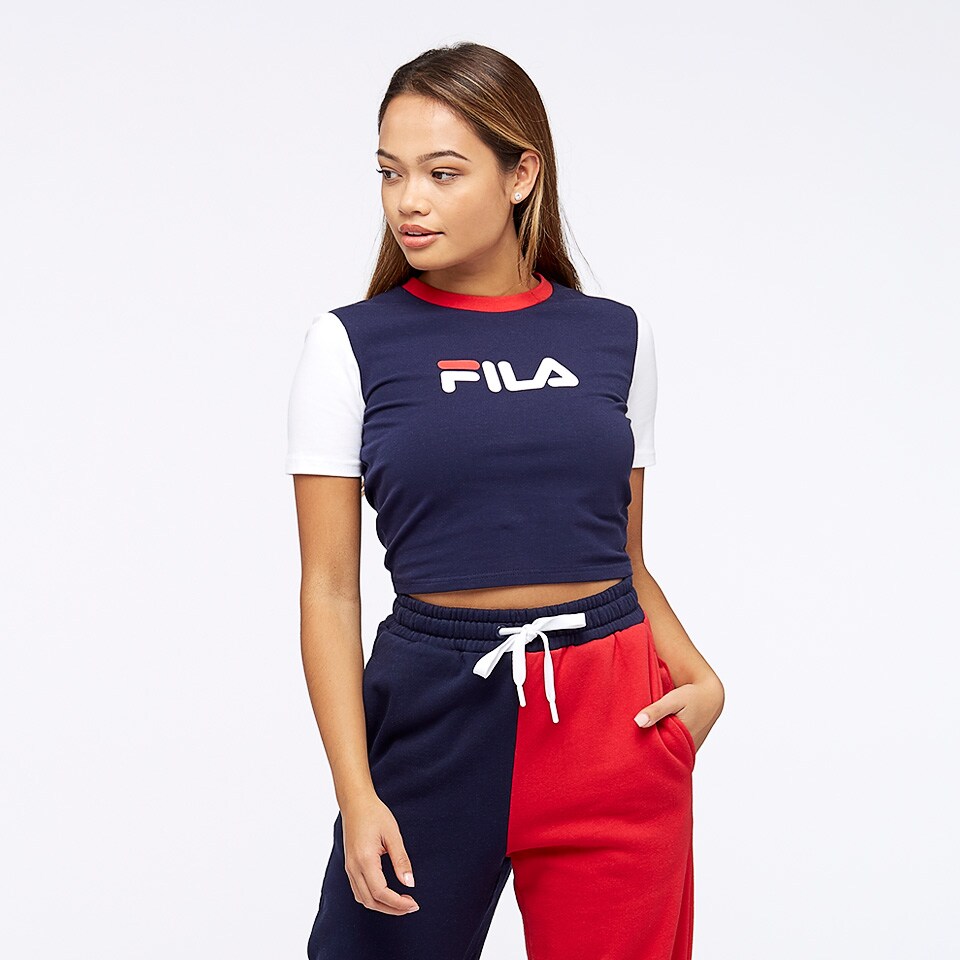 FILA Womens Anna Fitted Tee Peacoat Chinese Red