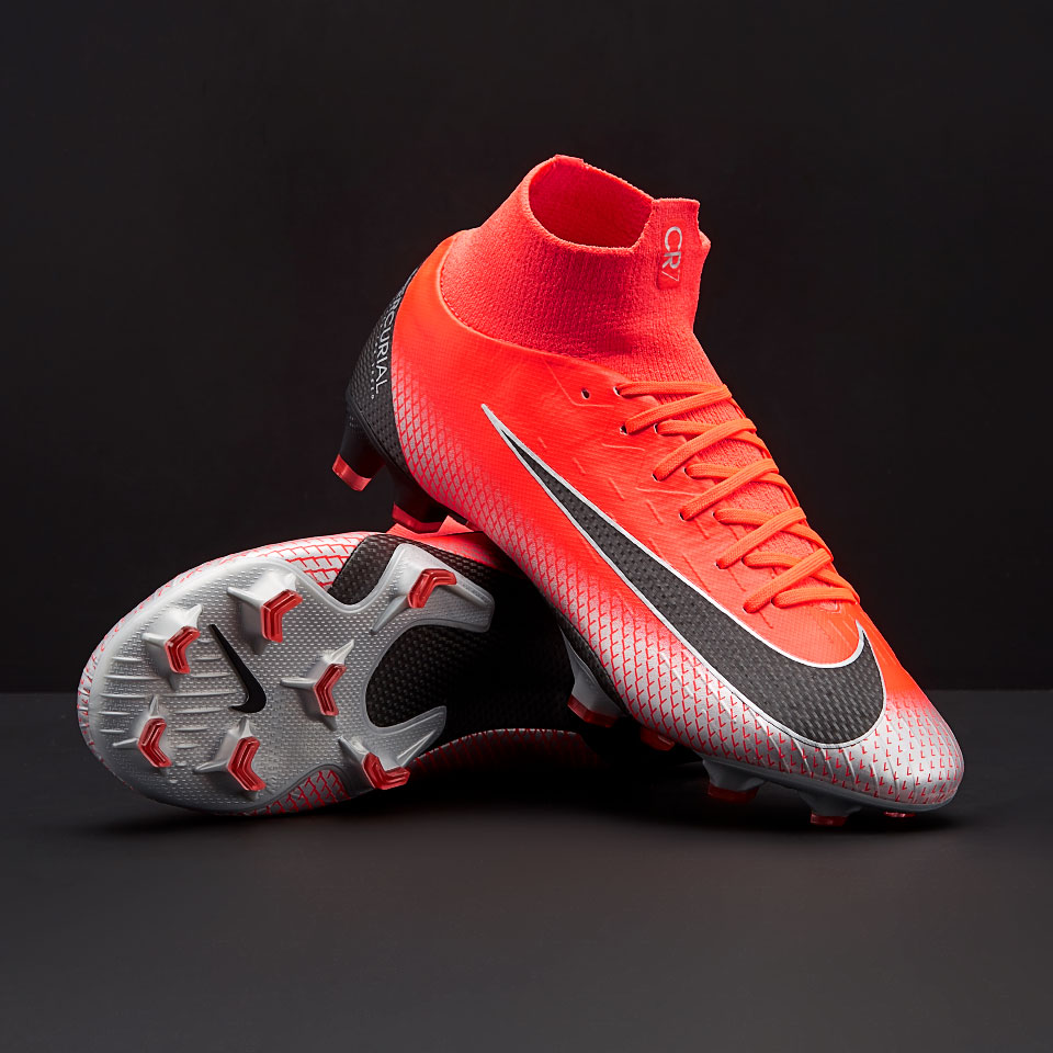 Botas de fútbol - terrenos de césped firmes -Nike Mercurial Superfly VI Pro CR7 FG - Crimson/Negro/Cromado/Gris | Pro:Direct Soccer