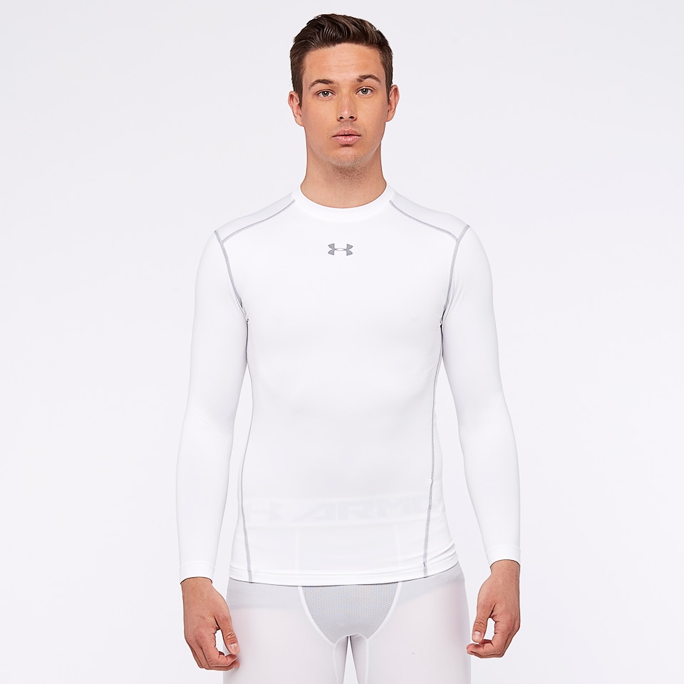 Mens Base Layer Under Armour CG Armour Crew White/Steel