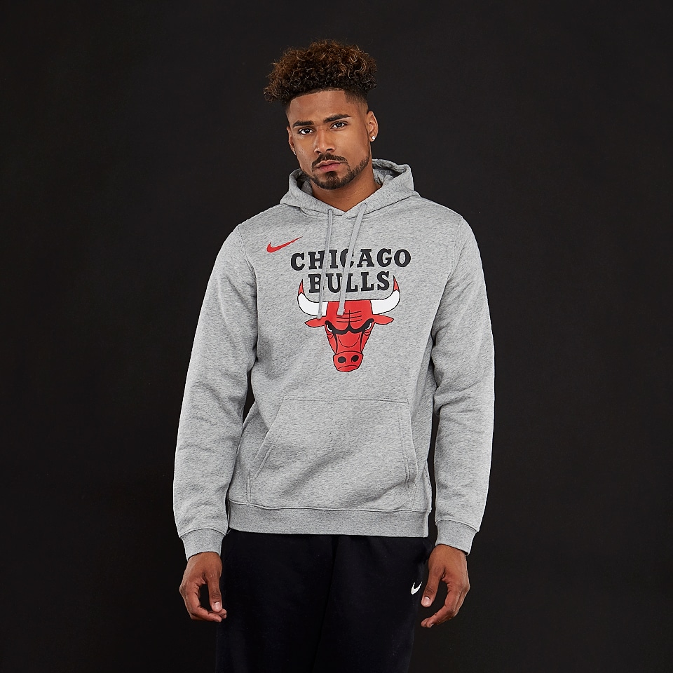 Sweat a Capuche Nike NBA Chicago Bulls Logo Essential Gris Fonce Vetements basketball AA3653 063 Pro Direct Soccer