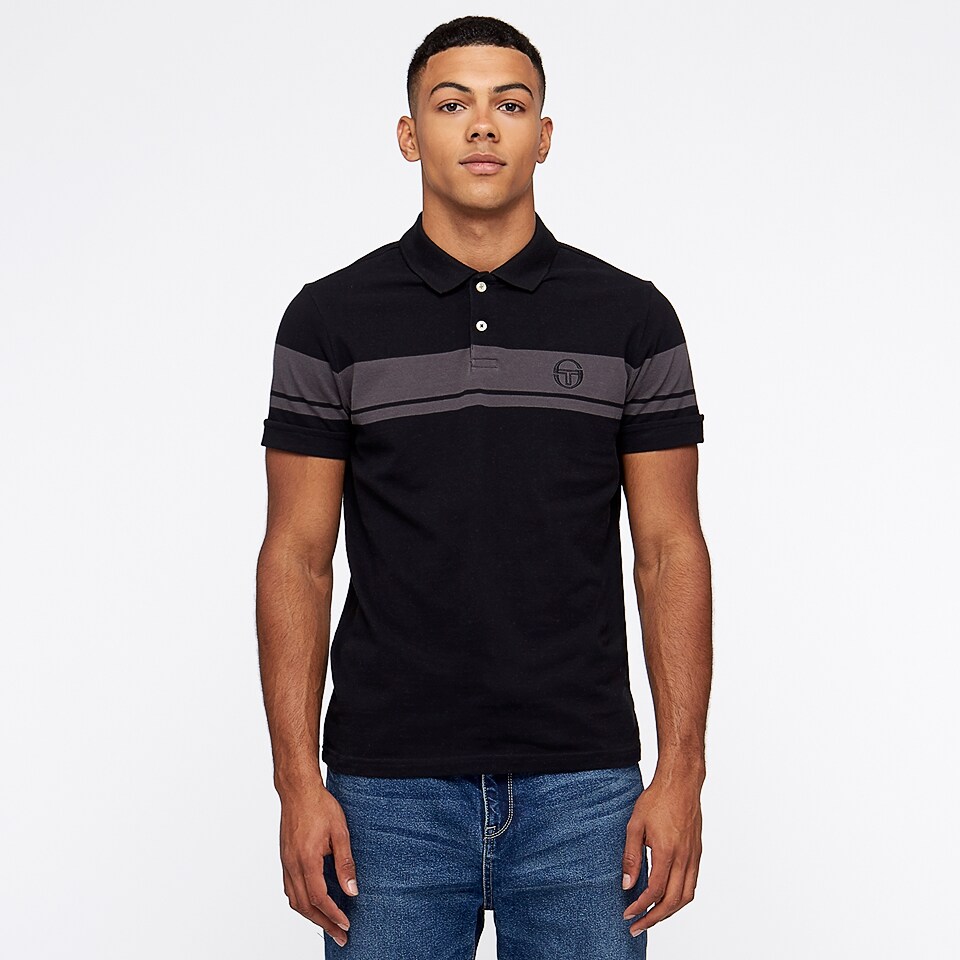 Mens Clothing - Sergio Tacchini Young Line Polo Archivio - Black/Gray ...