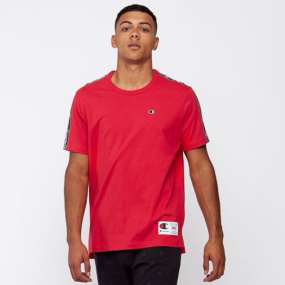 Mens Clothing - Champion Crew Neck Short Sleeved Tee - Red - Red - T ...