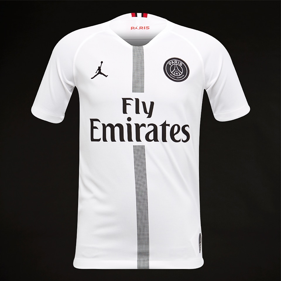 oficial de equipos de fútbol - Camiseta Jordan Paris Saint-Germain 2018 /19 segunda tercera equipación Stadium para niños - Blanco/Negro | Pro:Direct Soccer