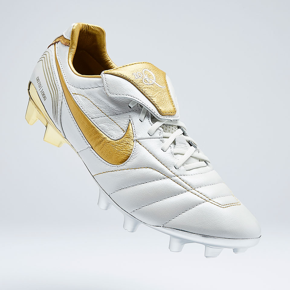 Botas de fútbol - Campos naturales blandos o mojados - Nike Tiempo Legend VII Elite 10R FG - Blanco/Dorado | Pro:Direct Soccer