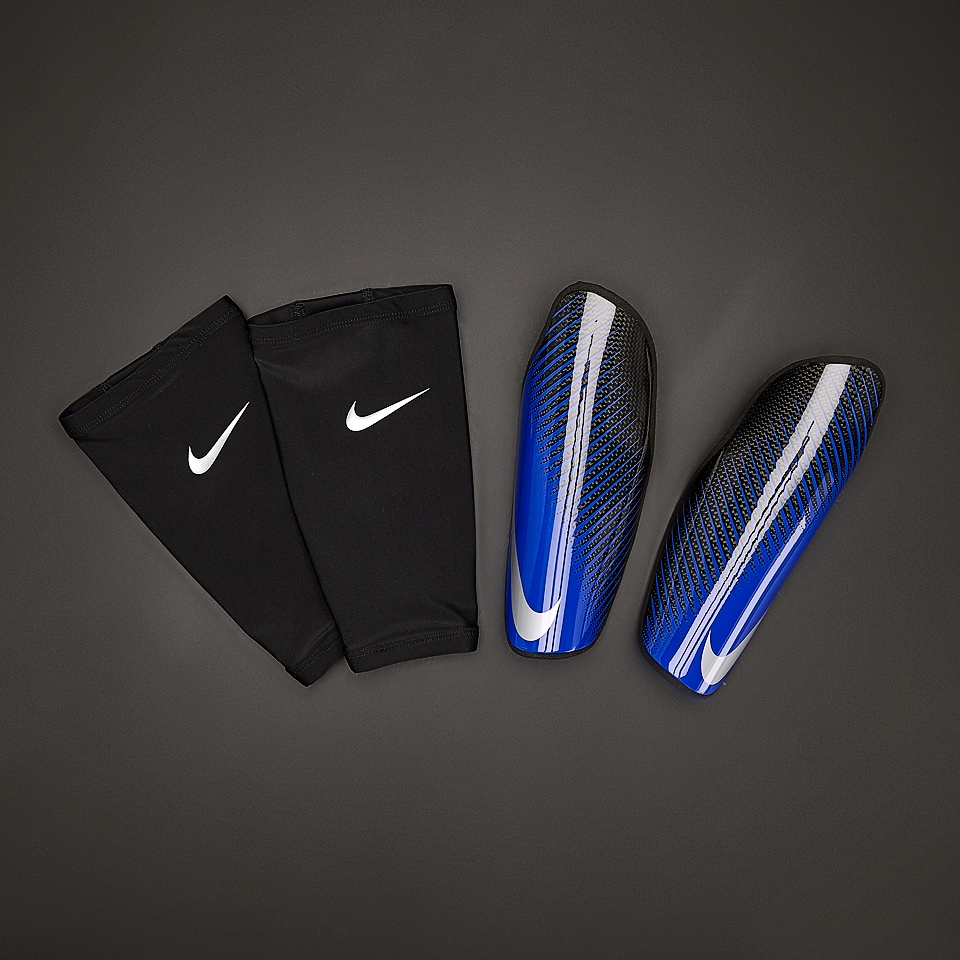 espinilleras - Espinillera Nike Protega Carbonite - Negro/Azul/Plateado | Pro:Direct Soccer