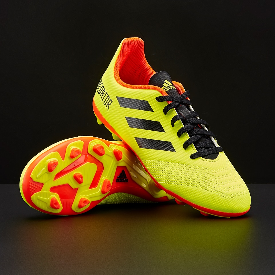 Botas fútbol - césped natural firmes artificial - Predator 18.4 FxG para - Amarillo/Negro/Rojo | Pro:Direct Soccer