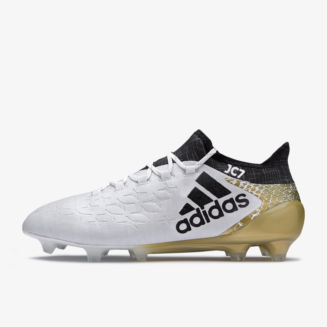 adidas X 16.1 FG/AG - Mens Soccer Cleats - Ground White/Core Black/Gold Metallic