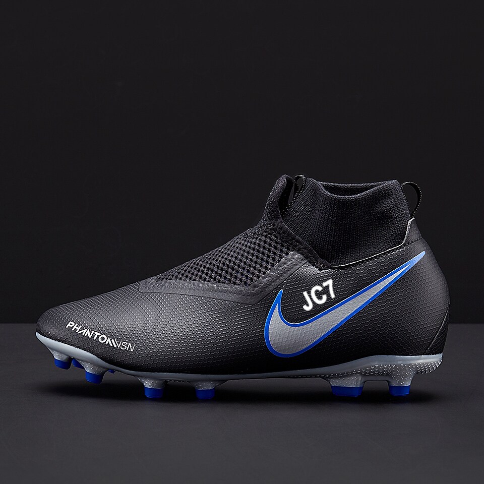 Nike Kids Phantom VSN Shadow Academy DF FG/MG - Youths Soccer Cleats - Firm Ground - Black 