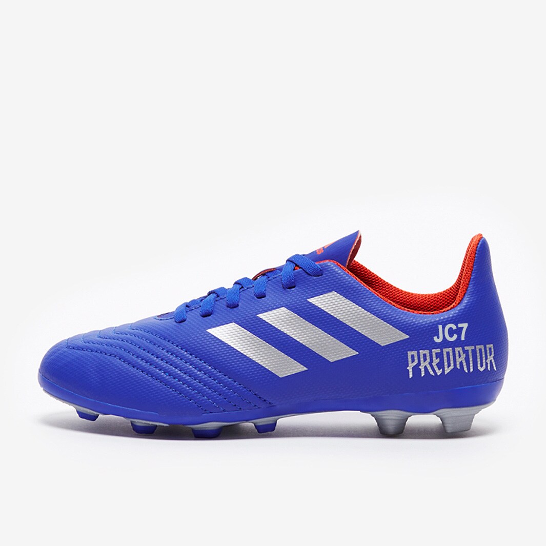 adidas Predator 19.4 FG Junior Bold Blue Silver Metallic Active Red Junior Cleats Firm Ground