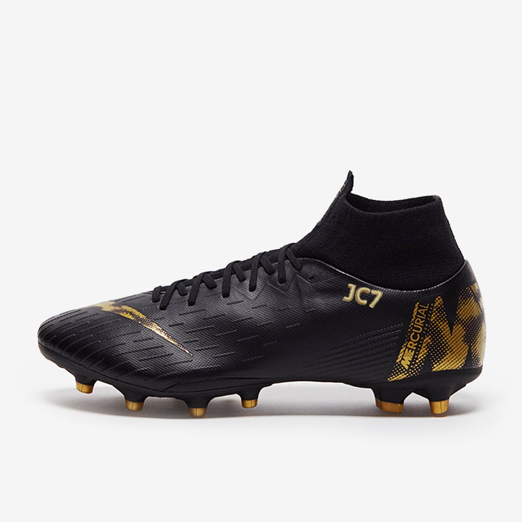 Nike Mercurial Superfly VI Pro AG PRO Black Metallic Gold Artificial Grass Mens Boots Pro Direct Soccer