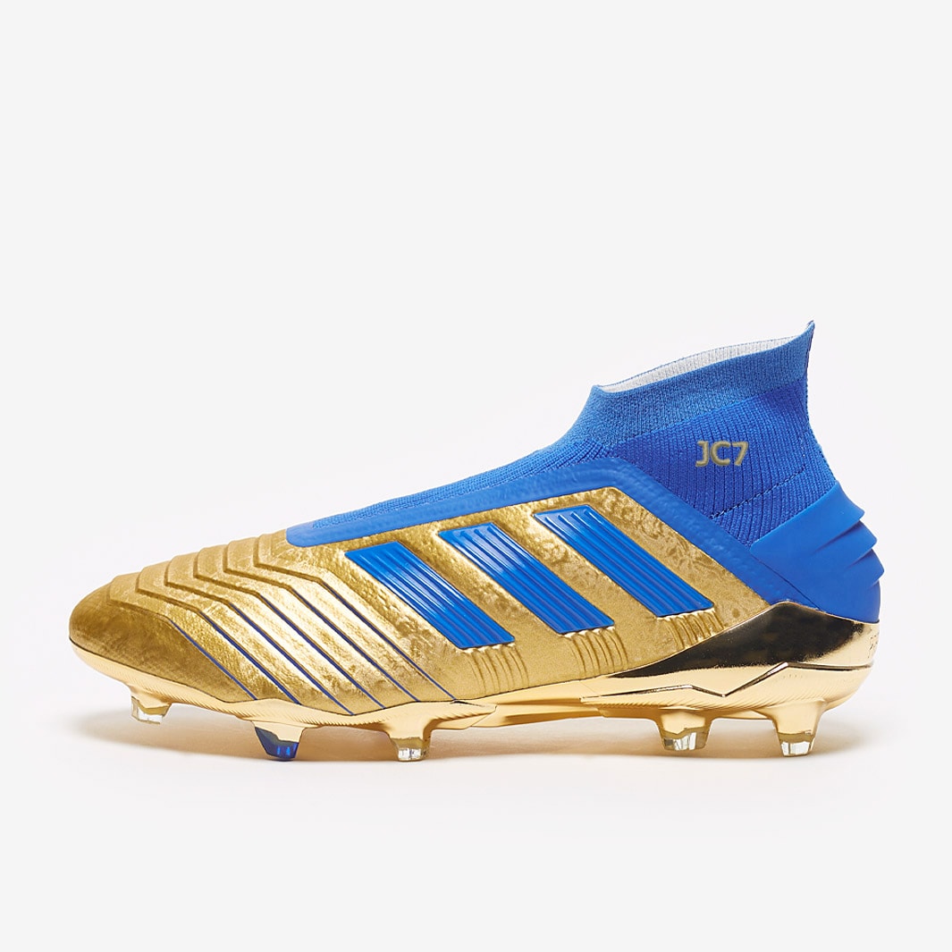 adidas Predator 19+ Gold Metallic/Blue/White - Firm Ground - Soccer Cleats