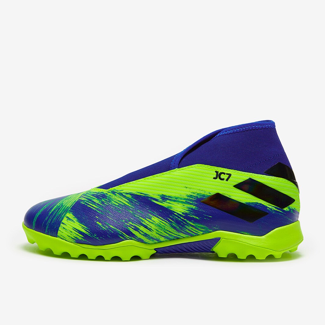 Buy adidas Mens Nemeziz 19.3 Laceless TF Astro Football Boots Footwear  Signal Green/Core Black/Royal Blue