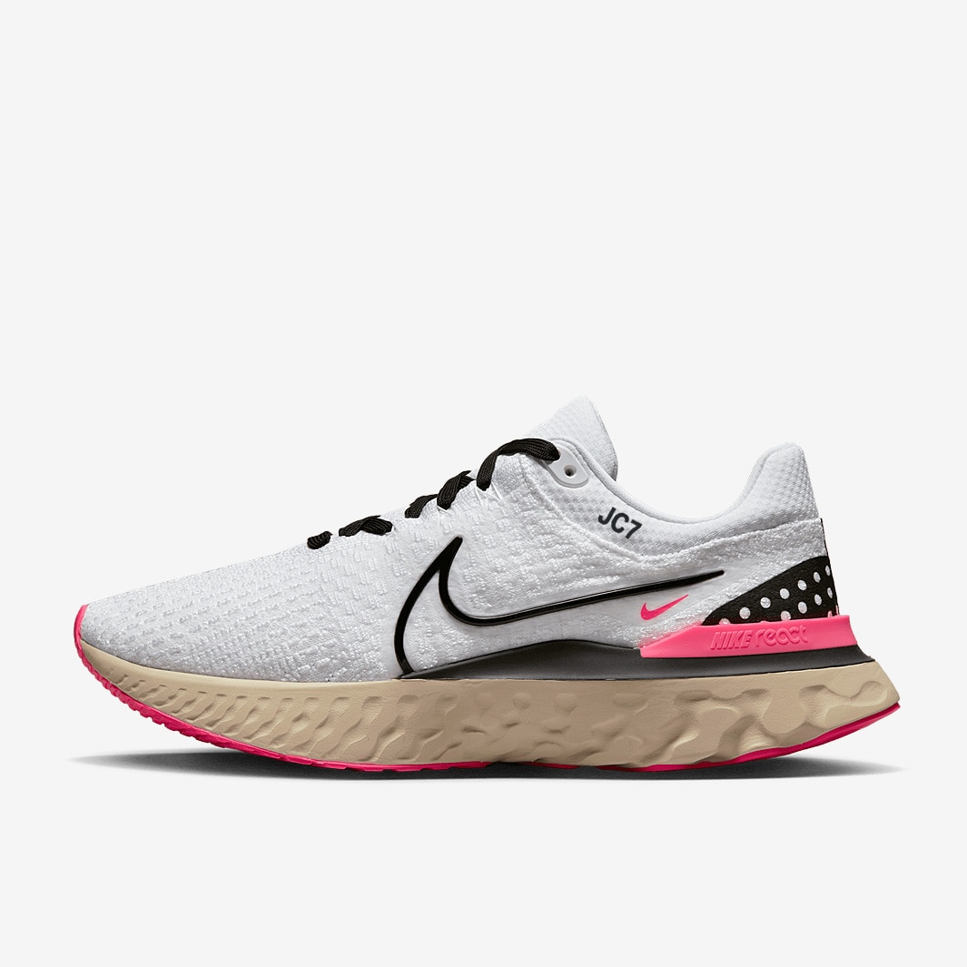 Nike React Infinity Run Flyknit 3 - White/Black-Pearl White-Hyper Pink ...