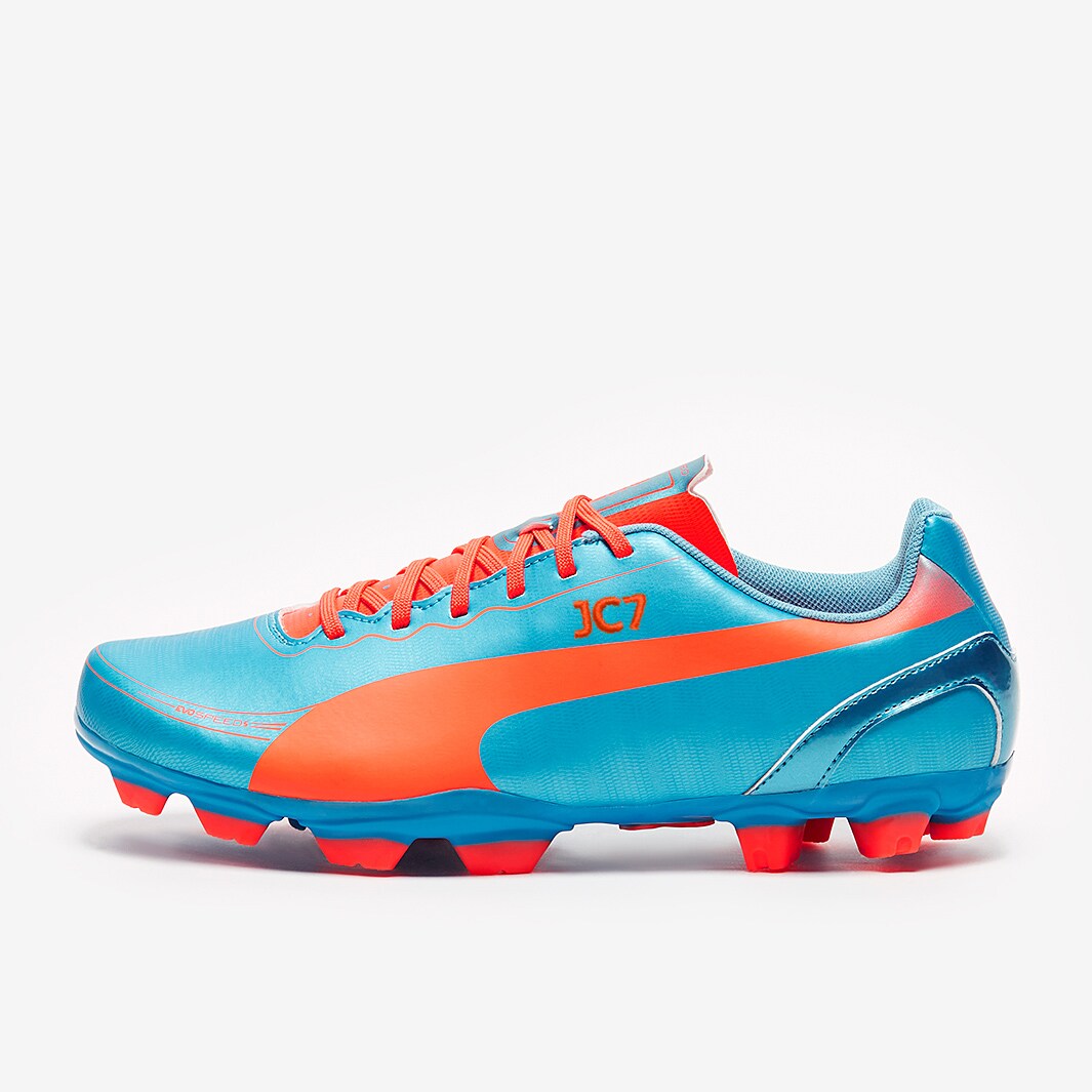 Botas de futbol Tacos Terreno Firme Puma evoSPEED 5.2 FG Azul Peach Pro Direct Soccer