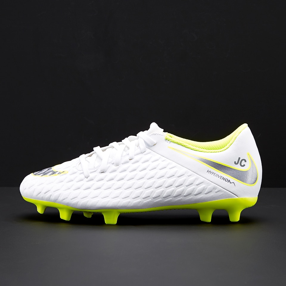 Botas de fútbol - Césped firme Nike Hypervenom Phantom III Club FG - Blanco/Gris/Volt/Gris - AJ4145-107 | Pro:Direct