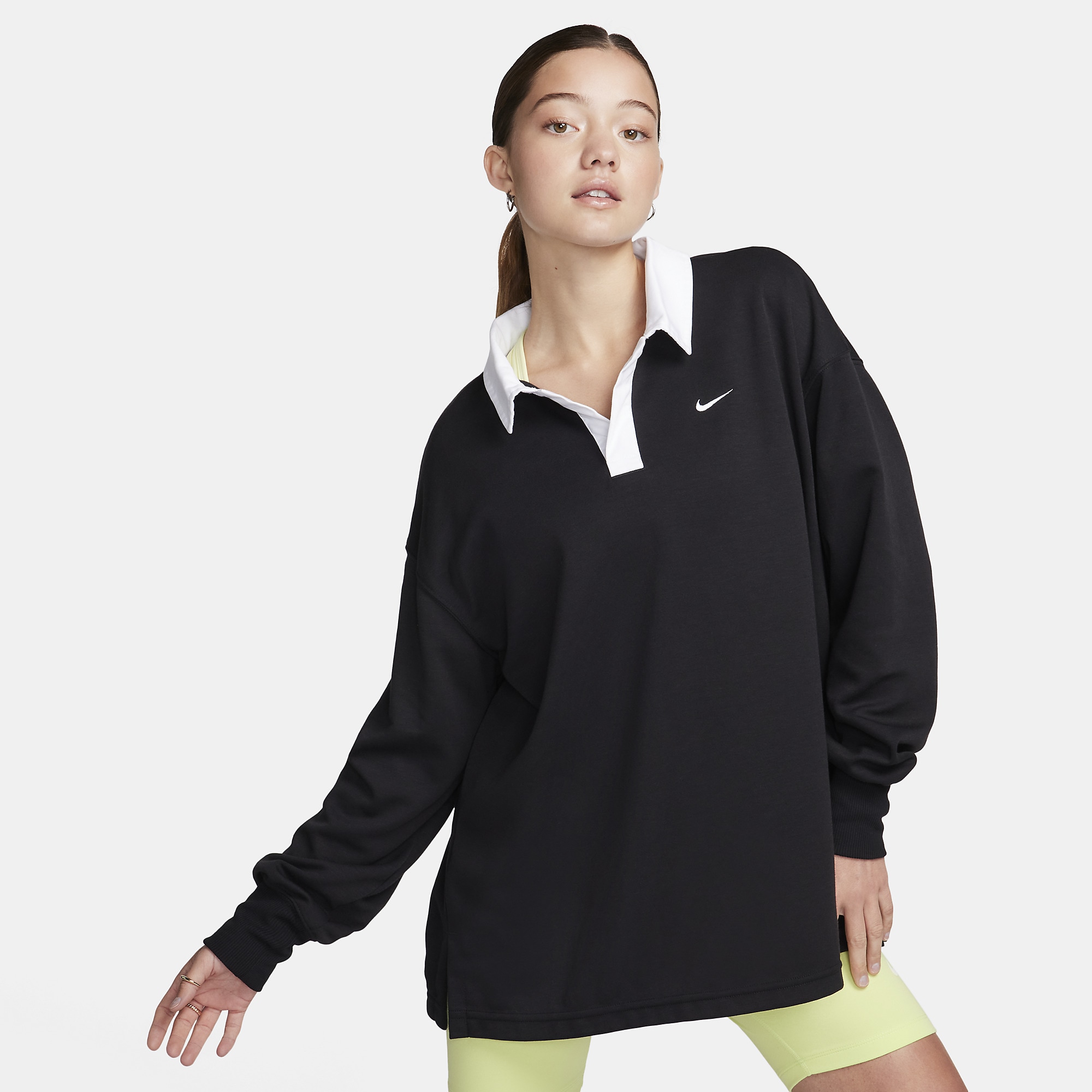 Nike Sportswear Womens Essential Long Sleeve Polo Shirt | Pro:Direct Soccer