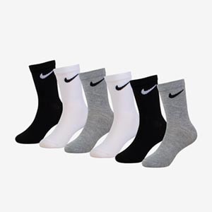 Nike Sportswear Younger Kids Basic 6 Pack Crew Socks (4-5Y) | Pro:Direct Soccer