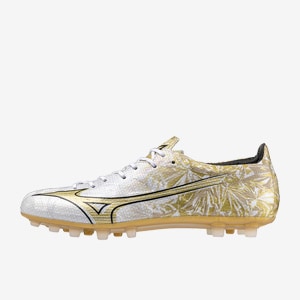 Mizuno Alpha Elite Firm Ground - White/GE Gold/Black - Adult Boots |