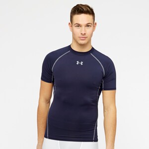 Under Armour Men's HeatGear Armour Short Sleeve Compression Shirt  1257468-090 Carbon Heather 