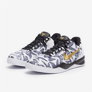 Nike Kobe 8 Younger Kids PS White Metallic Gold Black Trainers Boys Shoes Pro Direct Basketball