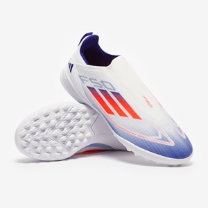 adidas Kids F50 League Laceless Turf - Ftwr White/Solar Red