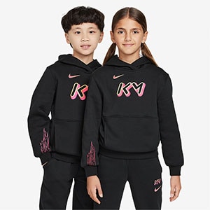 Nike Kids x Kylian Mbappe Fleece Hoodie - Black/Hyper | Pro:Direct Soccer