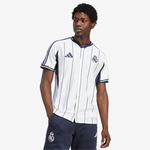 adidas Real Madrid Baseball Jersey - White/Legend Ink - Mens
