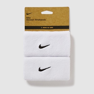 Nike Swoosh Classic Doublewide Wristbands 2Pk - White/Black | Pro:Direct Running