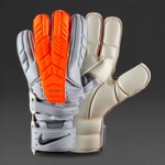 Nike GK Confidence Goalie Gloves Goalkeeping Grey Total Orange Black