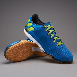 adidas ACE Court - Mens Soccer Cleats - Indoor - Equatic Blue/Core Black/Semi Solar Slime