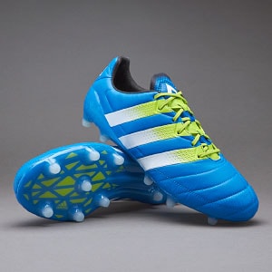 adidas ACE 16.1 FG/AG - Mens Cleats - Firm Ground - Shock Blue/Semi Solar Slime/White