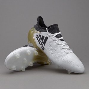 adidas X 16.1 FG/AG Mens Soccer Cleats - Firm Ground - White/Core Black/Gold Metallic