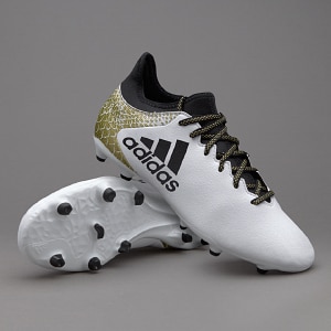 tarta Ídolo Triatleta adidas X 16.3 FG/AG - Mens Soccer Cleats - Firm Ground - White/Core  Black/Gold Metallic 