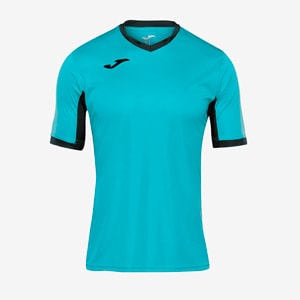 Equipaciones para clubs de futbol - Camiseta Joma Champion IV manga - Turquesa Fluor/Negro | Pro:Direct