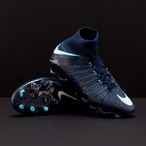 Botas de para niños - Nike Hypervenom Phantom DF FG - Obsidiana/Blanco/Azul Gamma/Azul Glaciar - 882087-414 | Pro:Direct Soccer