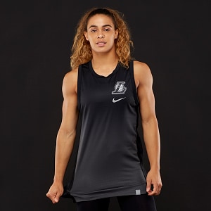 Ropa de oficial NBA para mujer - Camisetas - Nike Los Angeles Lakers para mujer Long - Negro - 865492-010 | Pro:Direct Soccer