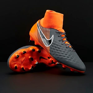 Botas de fútbol - Césped natural firme - Nike Magista Obra II Academy DF FG - Oscuro/Negro/Naranja/Blanco - AH7303-080 | Soccer