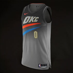 Nike NBA Authentic Oklahoma City Russell Westbrook Gray Jersey 56 XXL  AH6063-039 for sale online
