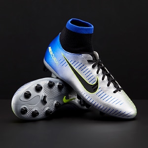 Botas de fútbol para - Césped artificial - Nike Mercurial Victory VI DF Neymar AG-Pro para niños - Azul/Negro/Cromado/Amarillo Volt - 921484-407 | Pro:Direct Soccer