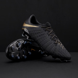 Botas de Césped natural firme - Nike Hypervenom Phantom III Elite FG - Negro/Dorado AJ3805-090 | Pro:Direct Soccer