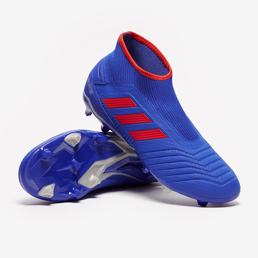 adidas Predator 19.3 Laceless FG Bold Blau Active Rot Silber Metallic Herren FuBballschuhe Fester Boden Pro Direct Soccer