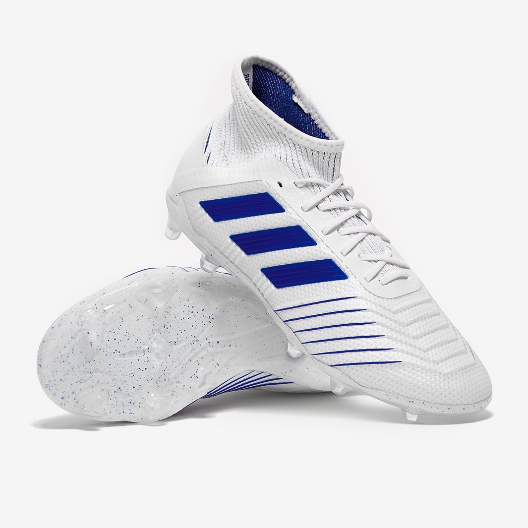 bom Verlaten methaan adidas Kids Predator 19.1 FG - White/Bold Blue - Firm Ground - Junior  Soccer Cleats 